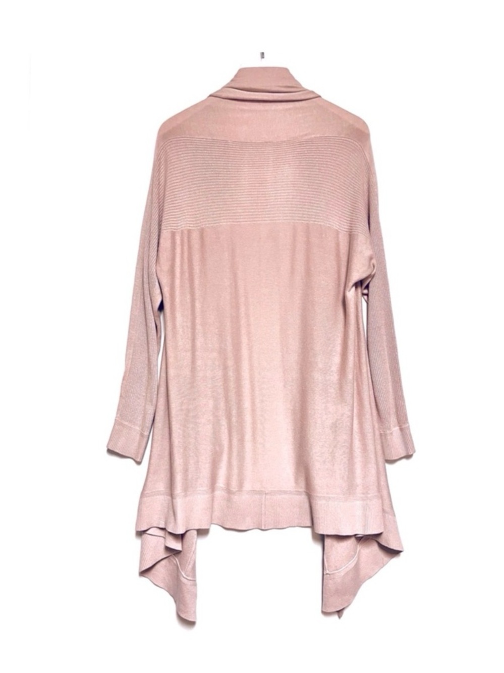 lululemon athletica Blush Pink Open-Front Draped Cardigan, cashmere blend.